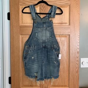 NWT Free People Distressed Overalls Dress
